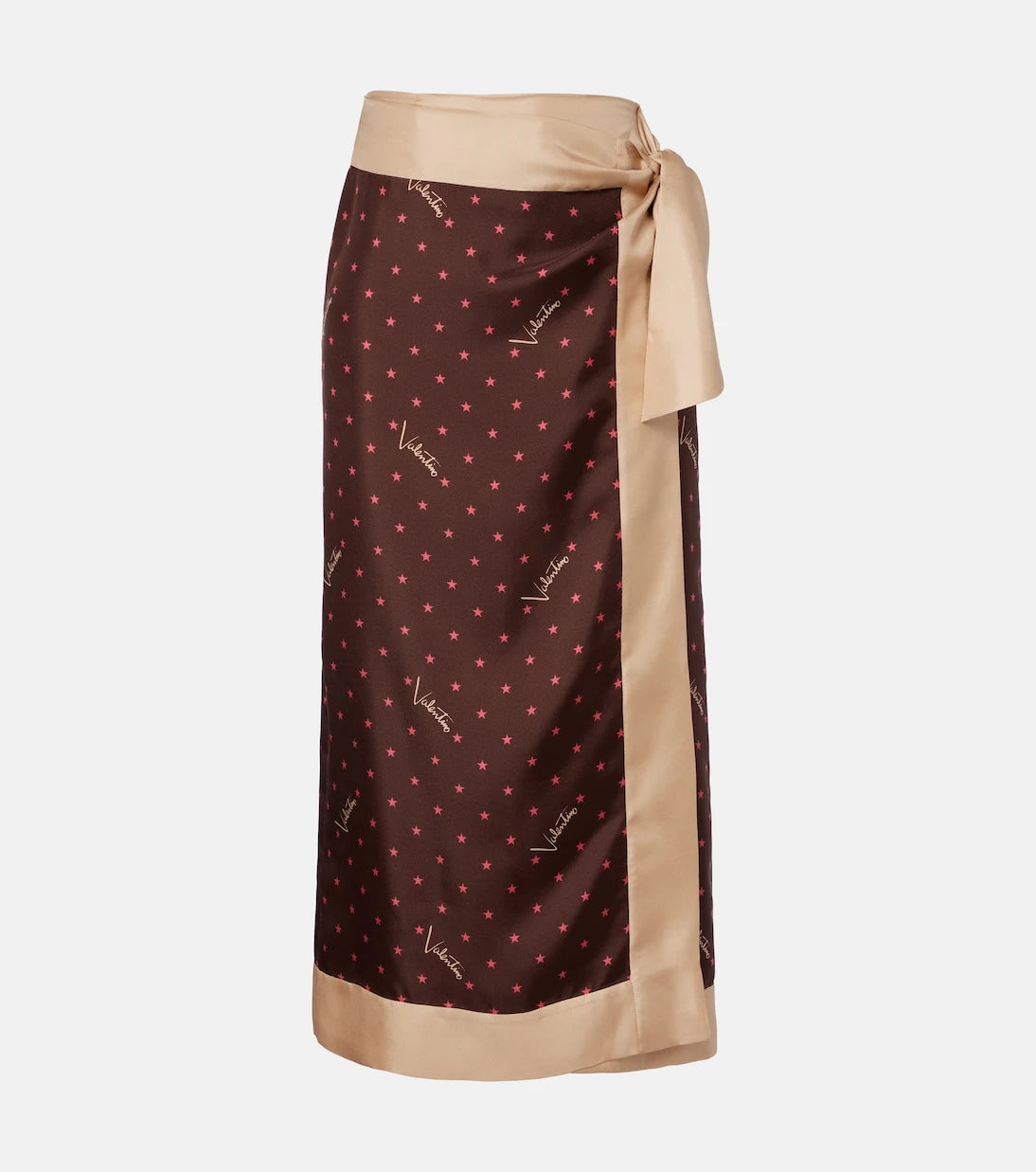 Valentino - Printed silk twill wrap skirt
