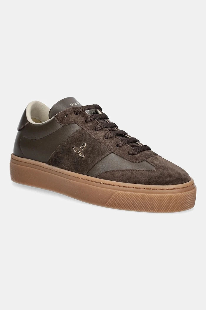 Кожени маратонки Furla Enjoy Lace-Up Sneaker