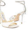 Jimmy Choo Ivory Saeda 100 Satin Sandals