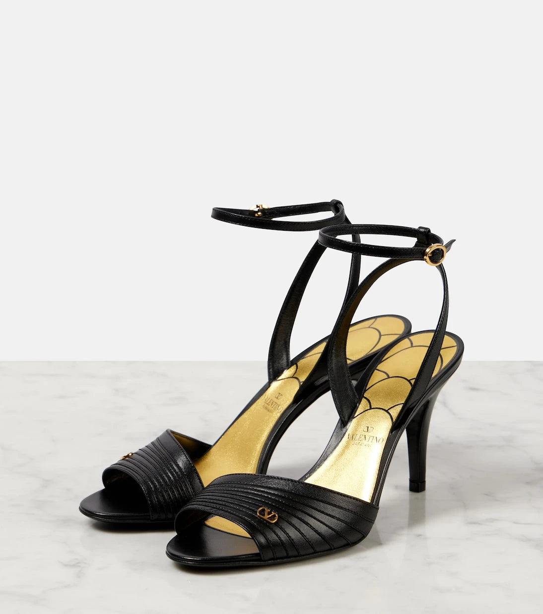 Valentino Garavani - Ladycrush 85 embellished leather sandals