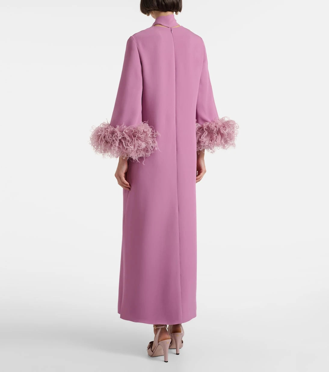 Valentino - Cady Couture feather-trimmed gown