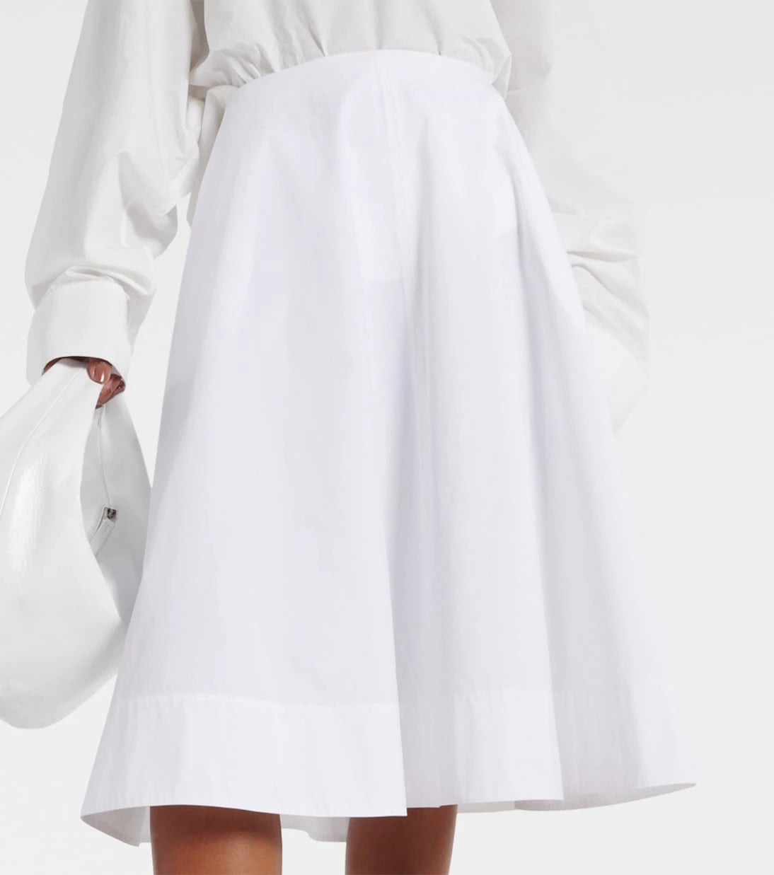 Khaite - Cotton midi skirt