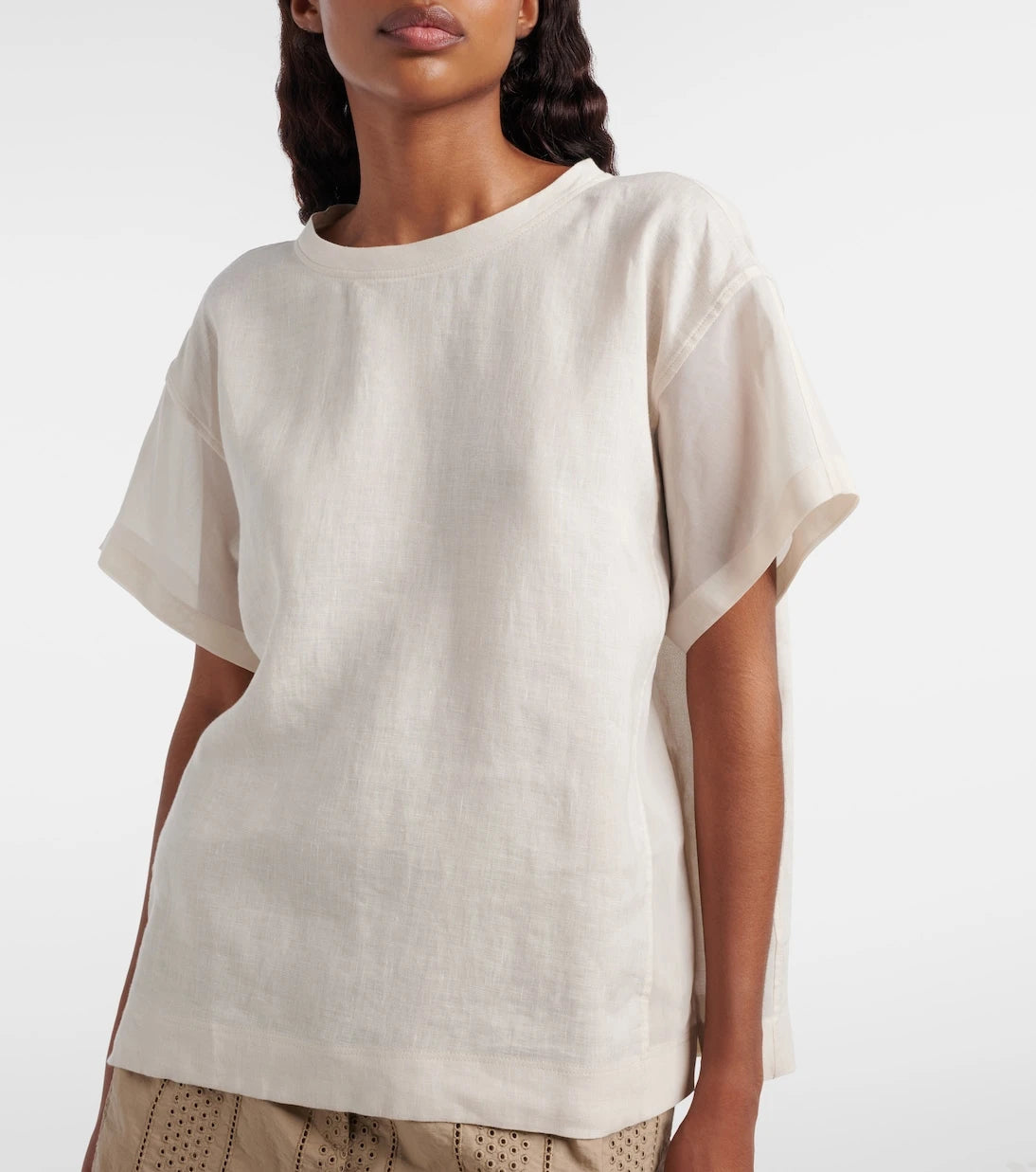 Brunello Cucinelli - Oversized linen T-shirt