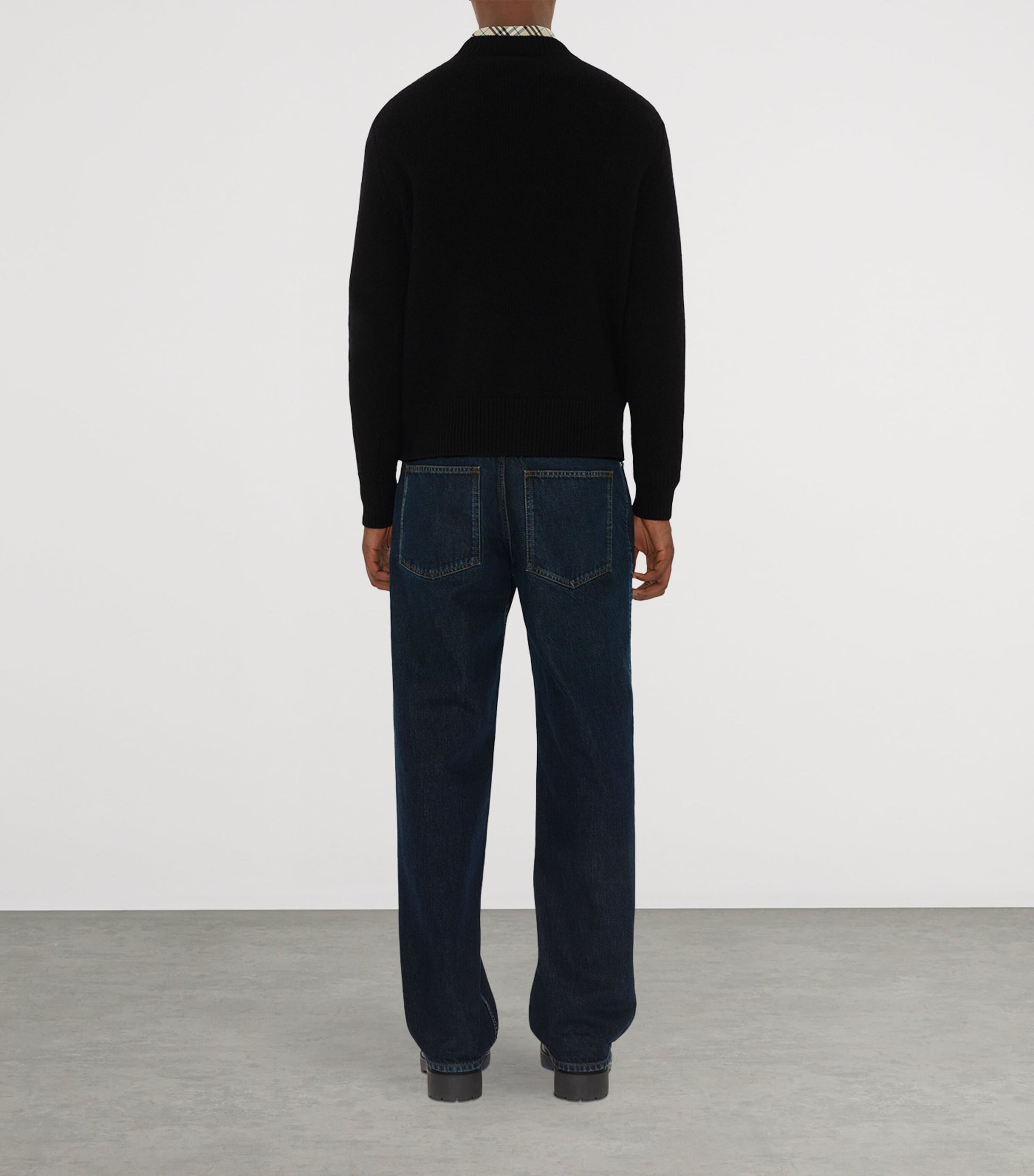 Black Wool-Cashmere Equestrian Knight Sweater