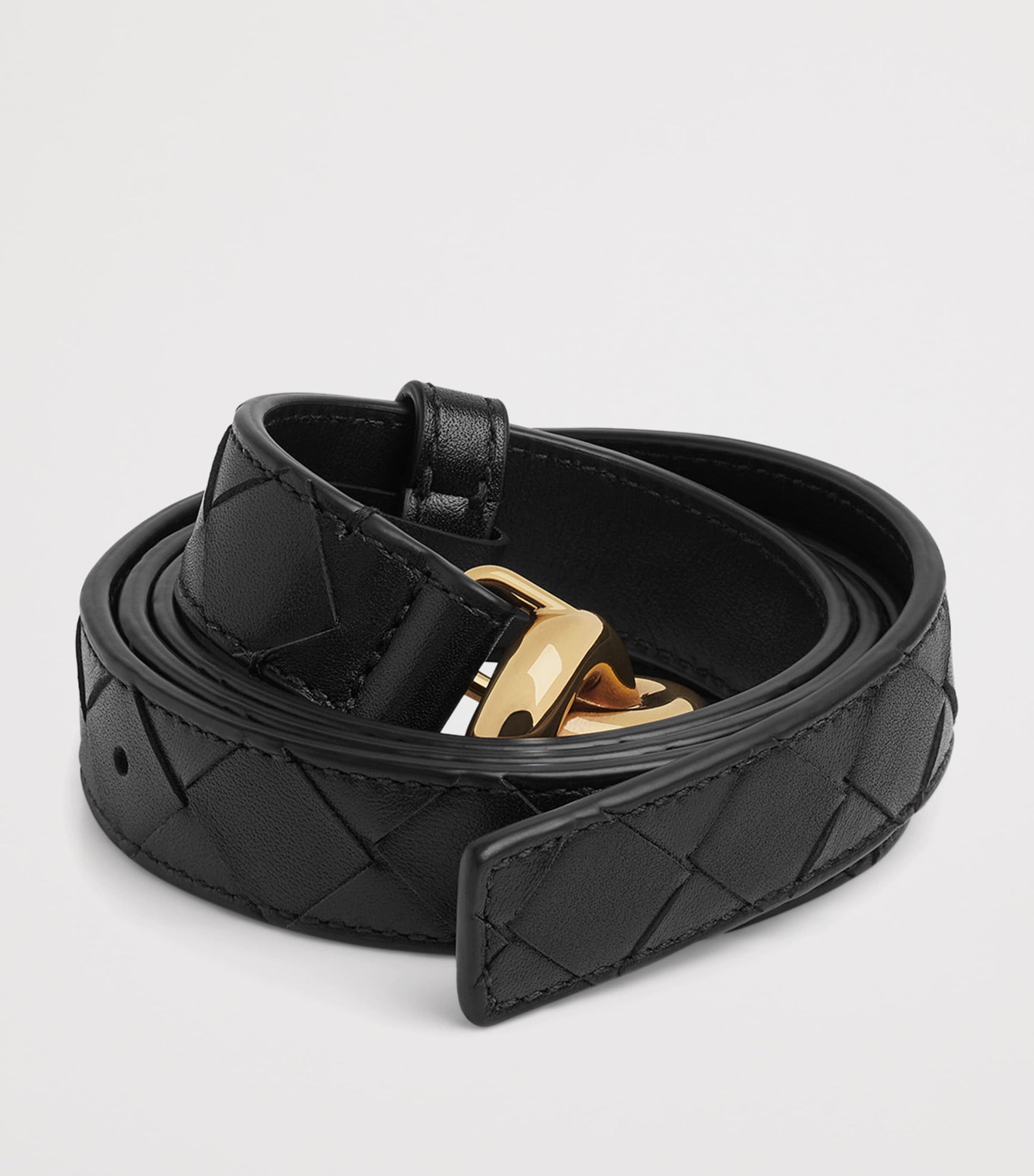 Bottega Veneta Black Leather Knot Belt