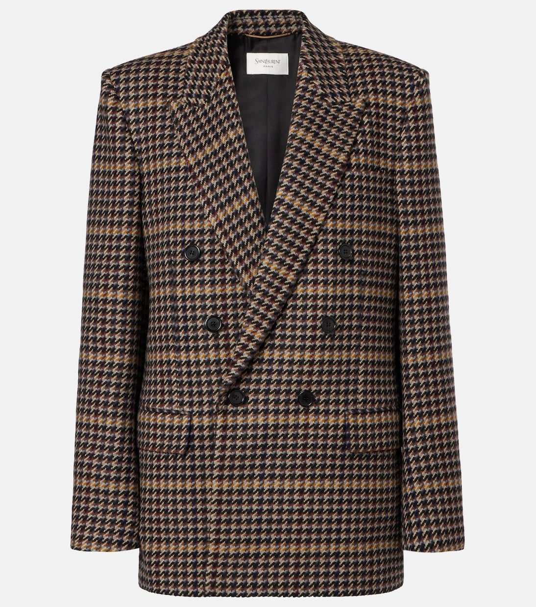 Saint Laurent - Houndstooth double-breasted wool blazer