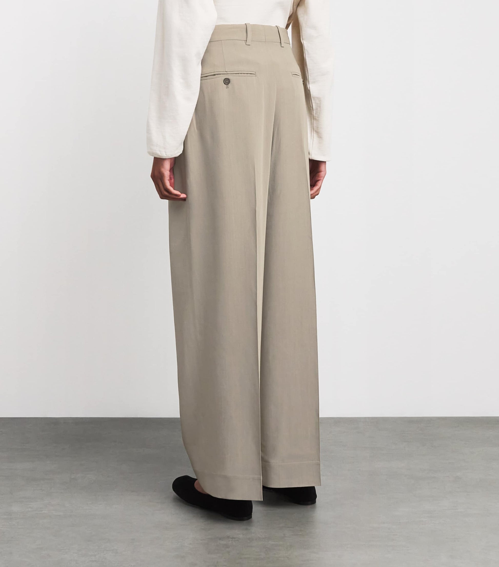 Toteme Beige Wide-Leg Tailored Trousers