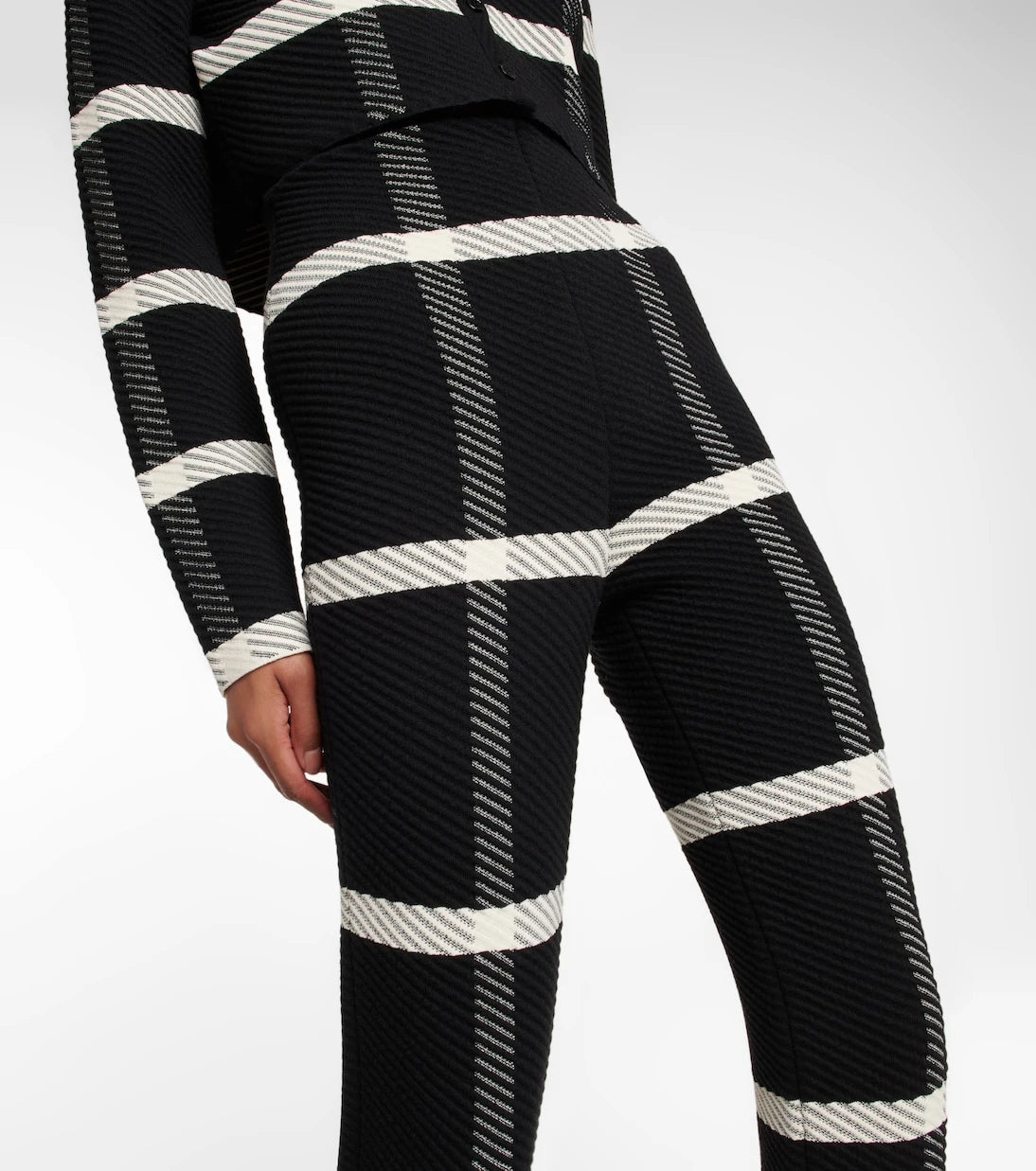 Alaïa - Checked wool-blend stirrup leggings