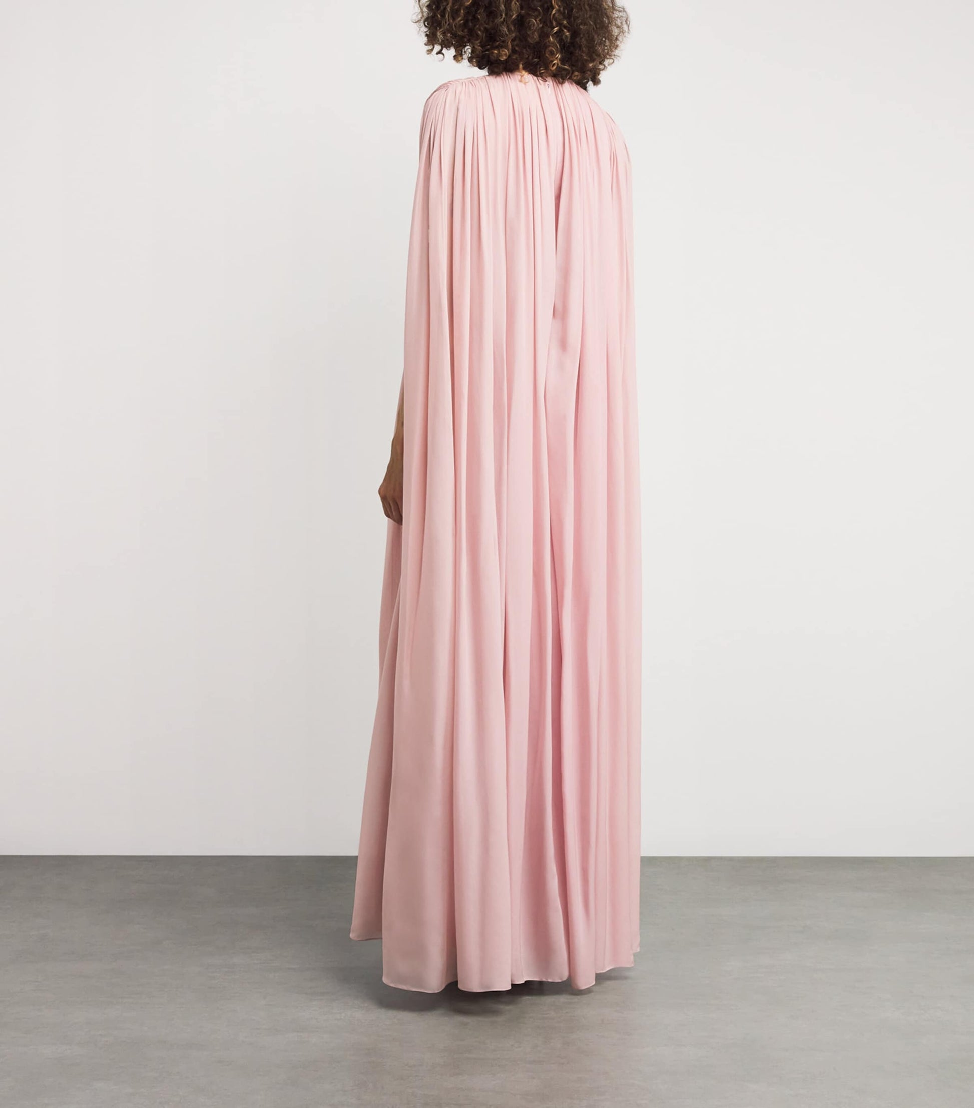 Gaurav Gupta Pink Silk Chiffon Cape Roz Gown