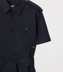 Burberry Navy Wool Mini Shirt Dress