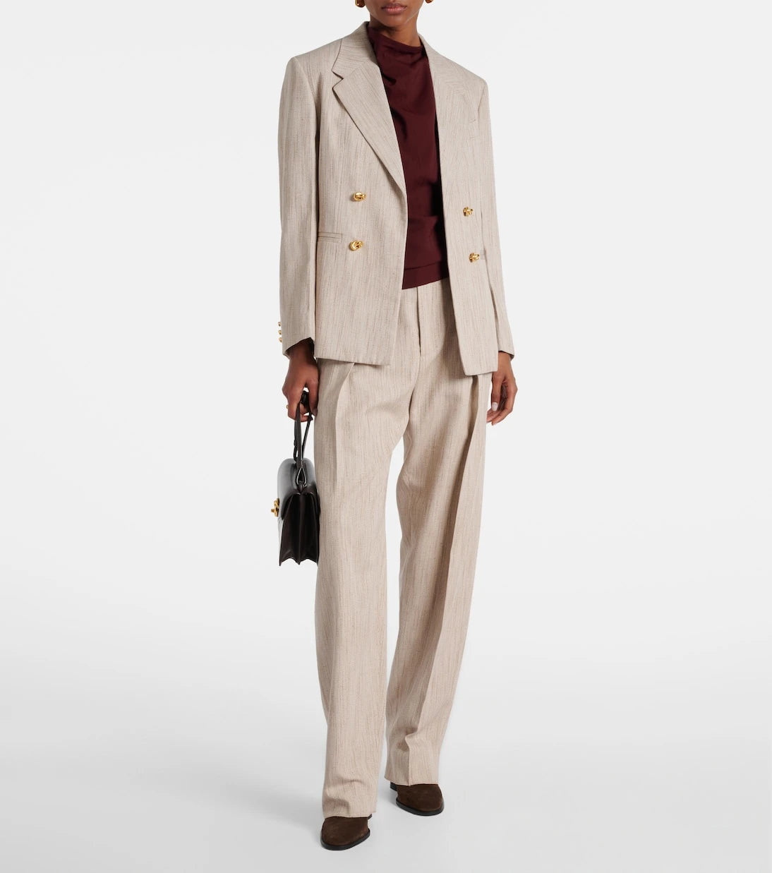 Bottega Veneta - حقيبة كروس بودي Knot Lock صغيرة من الجلد