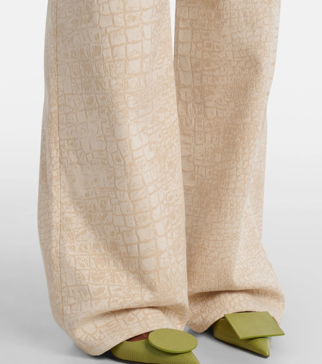 Jacquemus - Croc-effect wide-leg jeans
