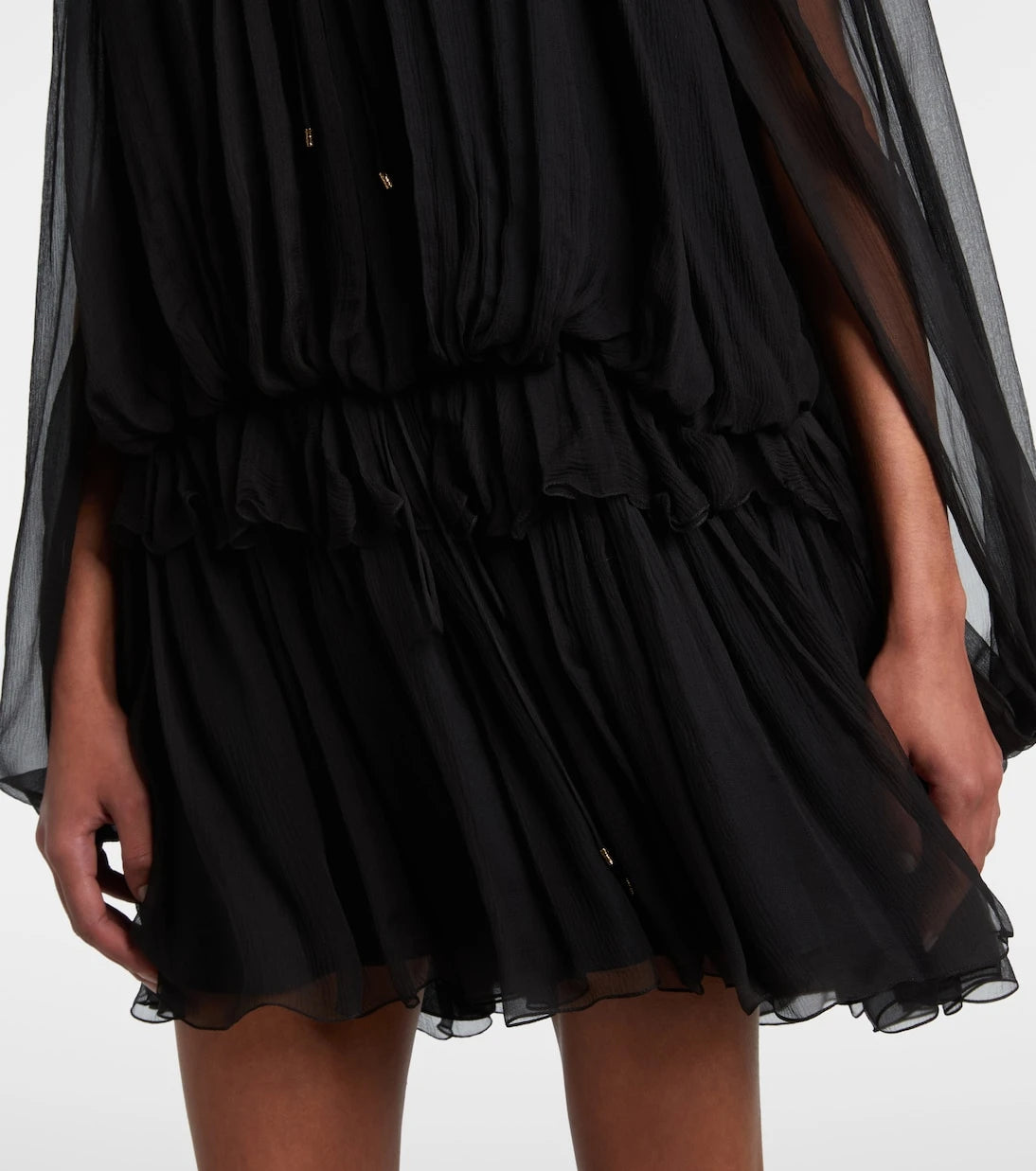 Chloé - Ruffled draped silk minidress