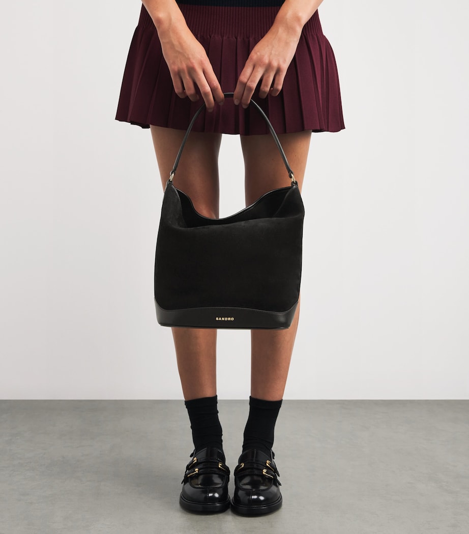 Black Suede Tangoso Bucket Bag