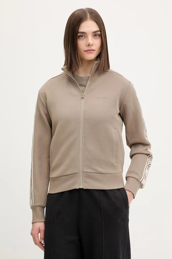 Guess fermuarlı kadın pamuklu sweatshirt BRITNEY