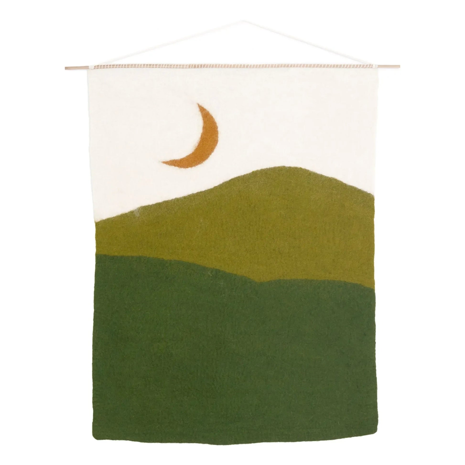Muskhane - Midnight felt wall hanging | Olive