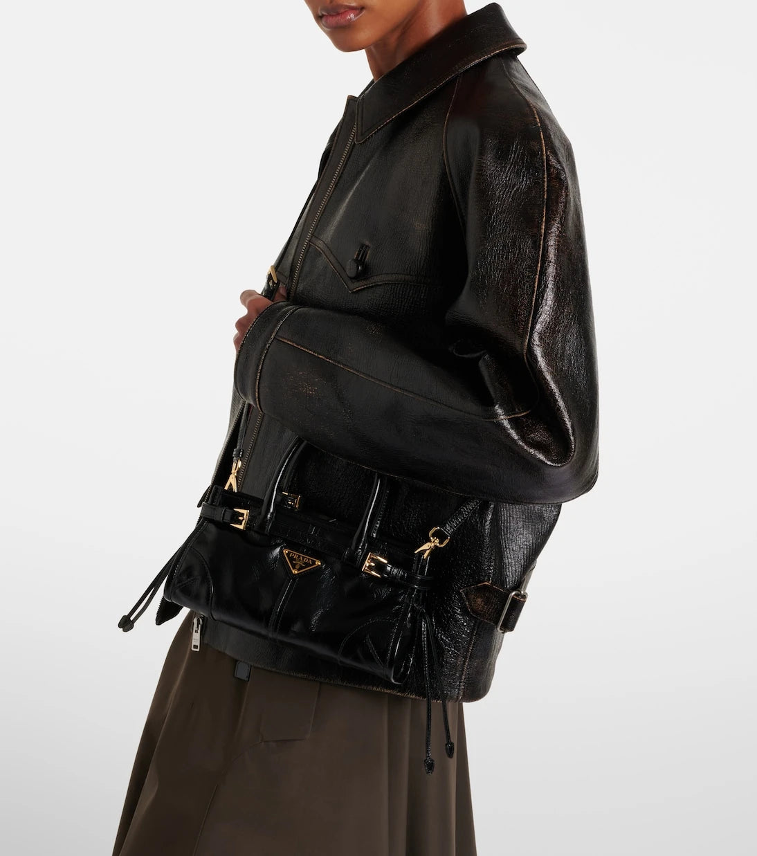 Prada - Prada Bonnie Mini leather top-handle bag