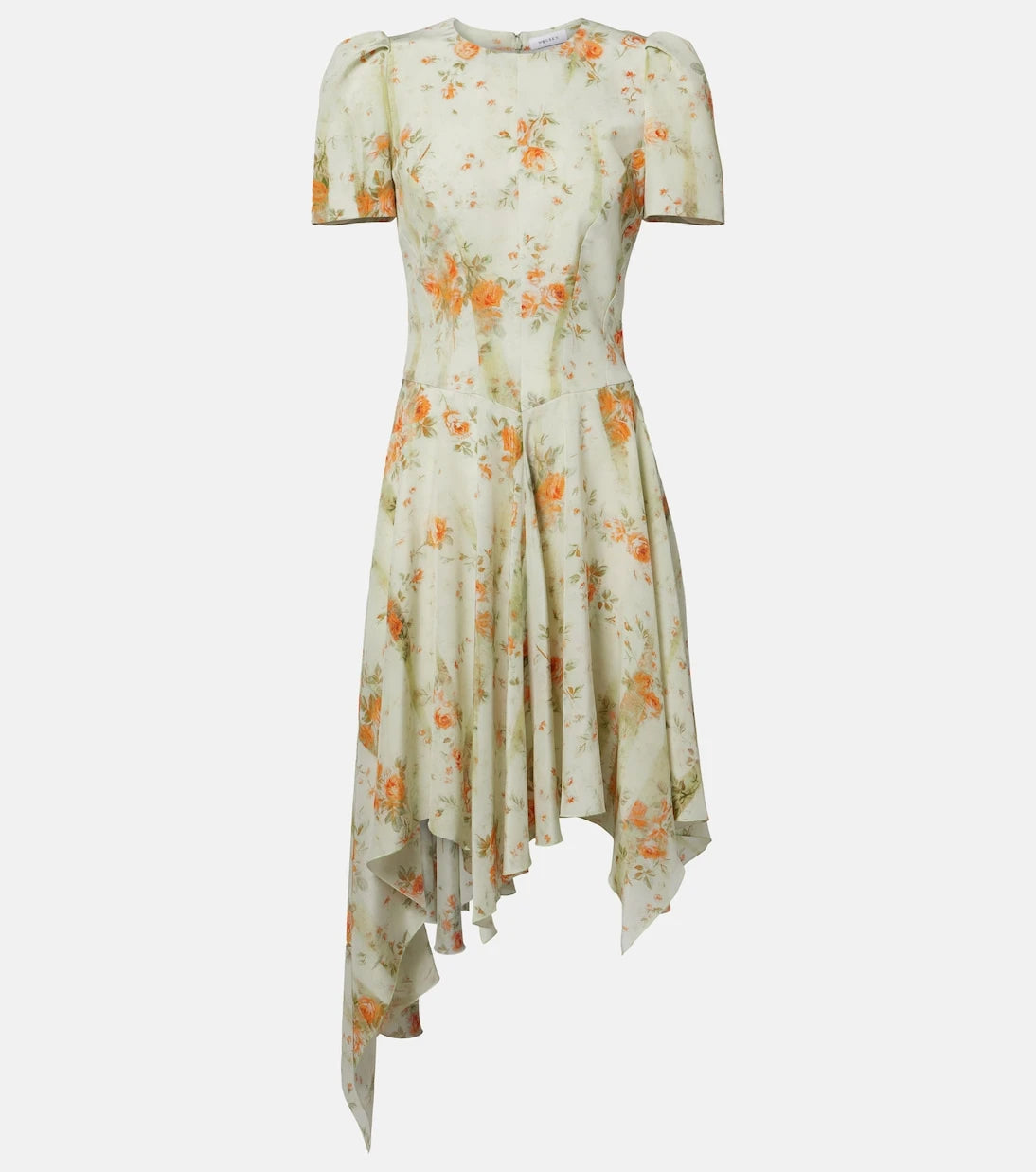 McQueen - Floral asymmetric midi dress