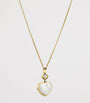 Yellow Gold, Diamond and Mother-of-Pearl Happy Hearts Pendant Necklace