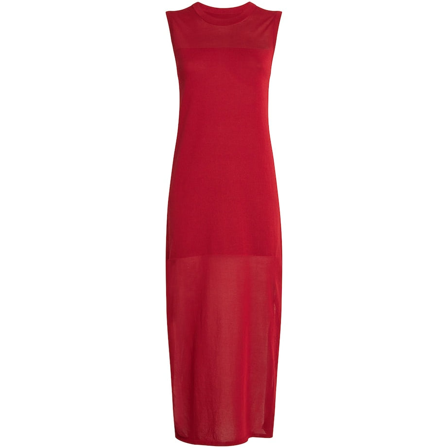 Loulou de Saison Red Stretch-Cotton Ada Midi Dress