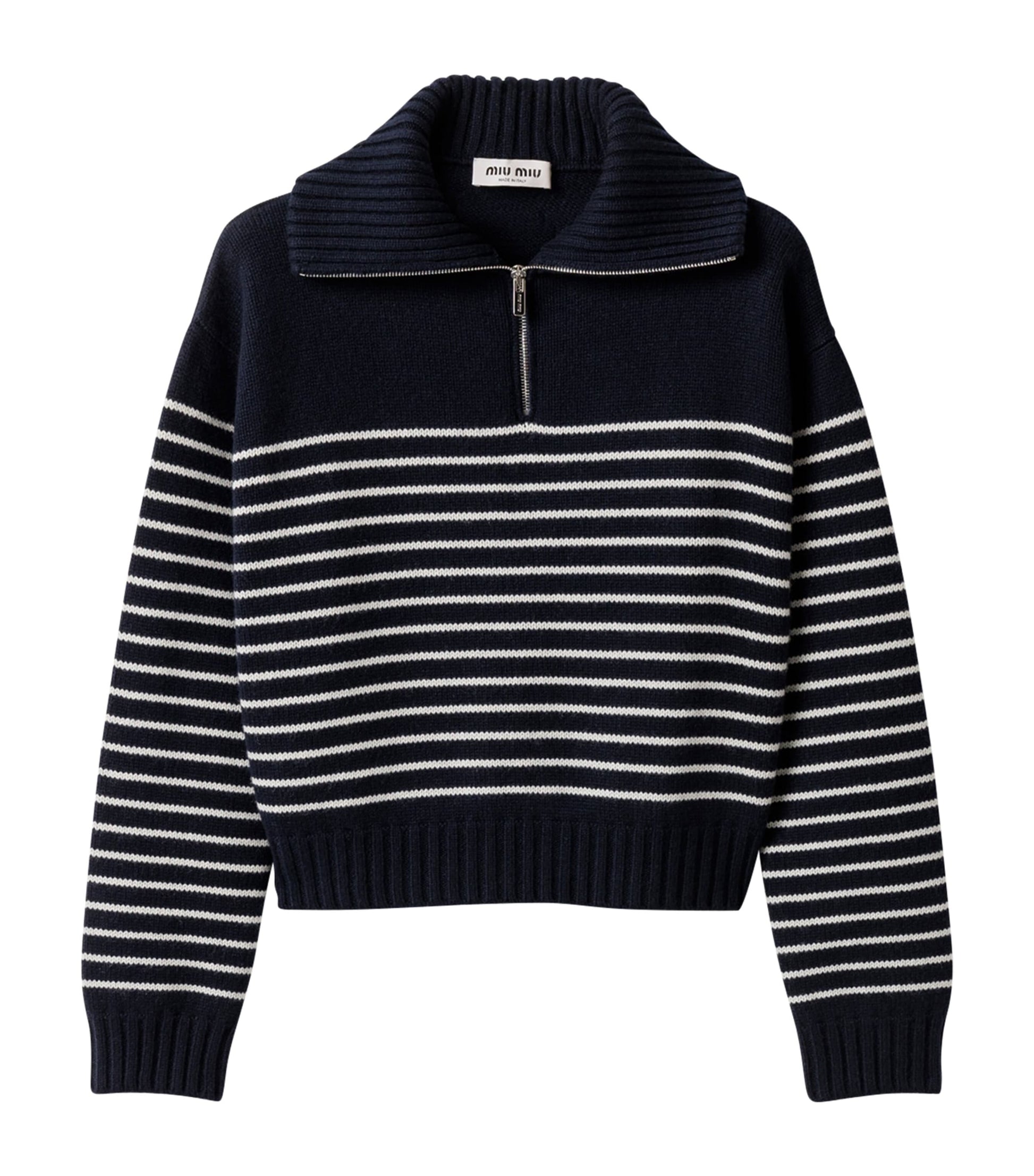Blue Cashmere Stripe Sweater