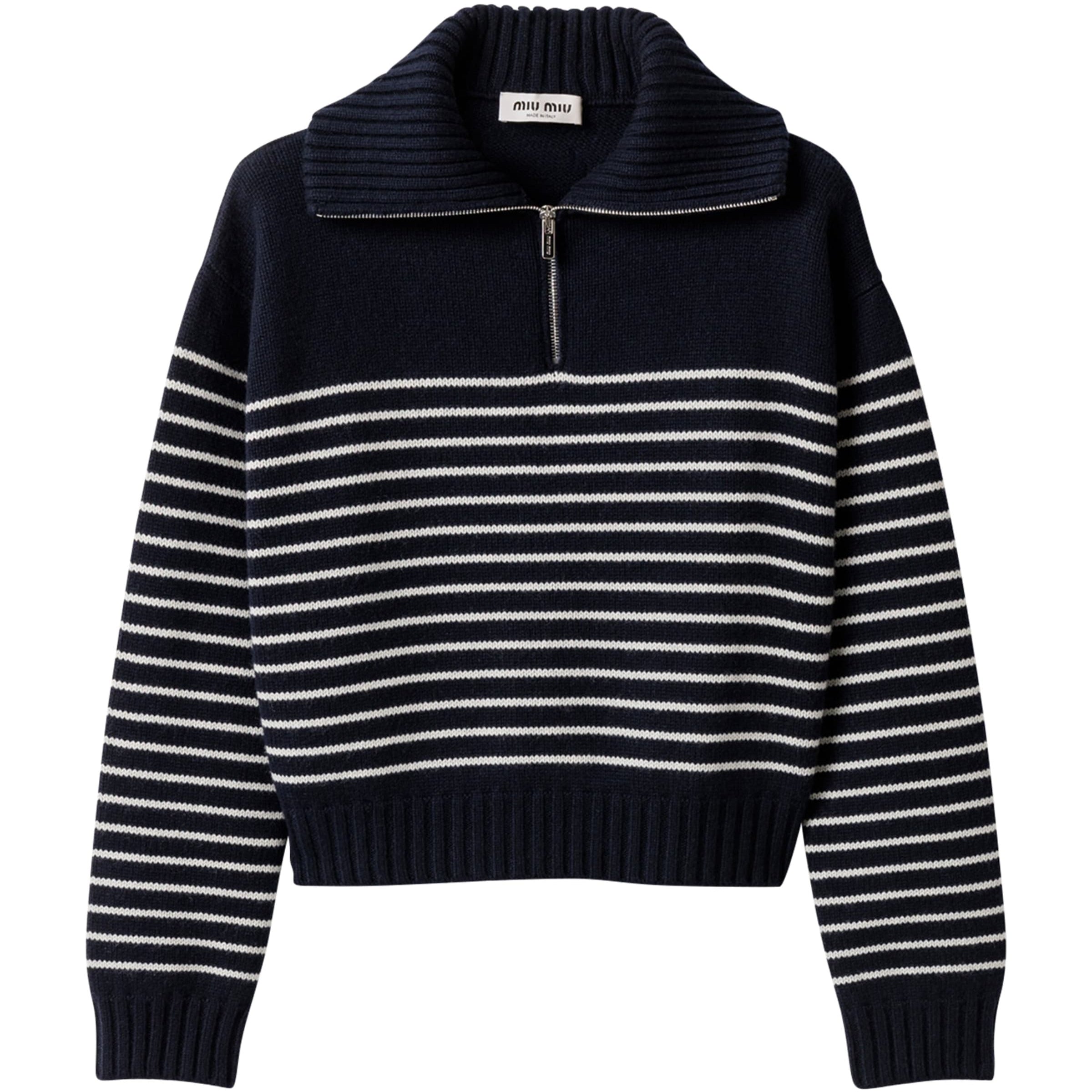 Blue Cashmere Stripe Sweater