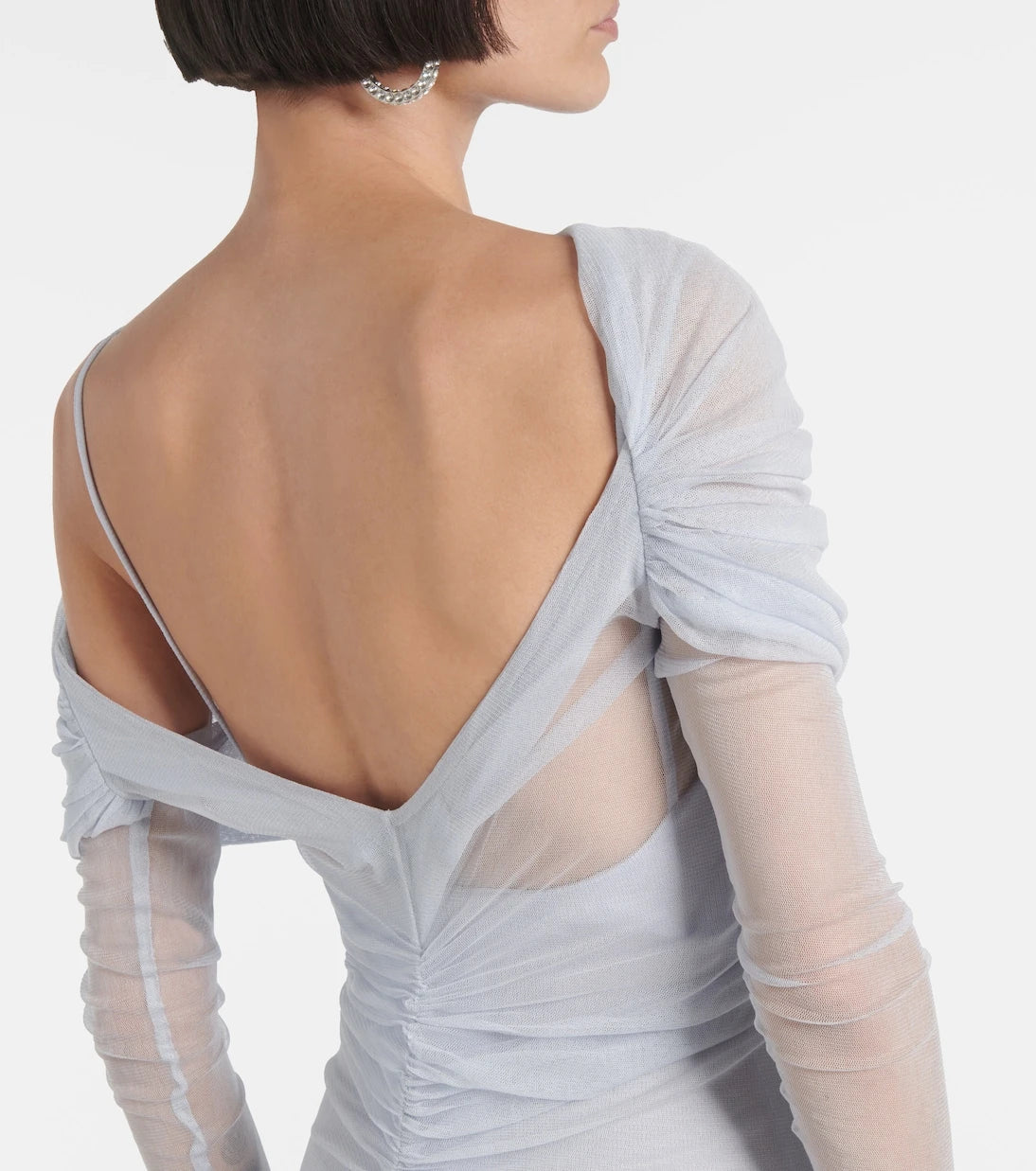 Christopher Esber - Veiled off-shoulder tulle maxi dress