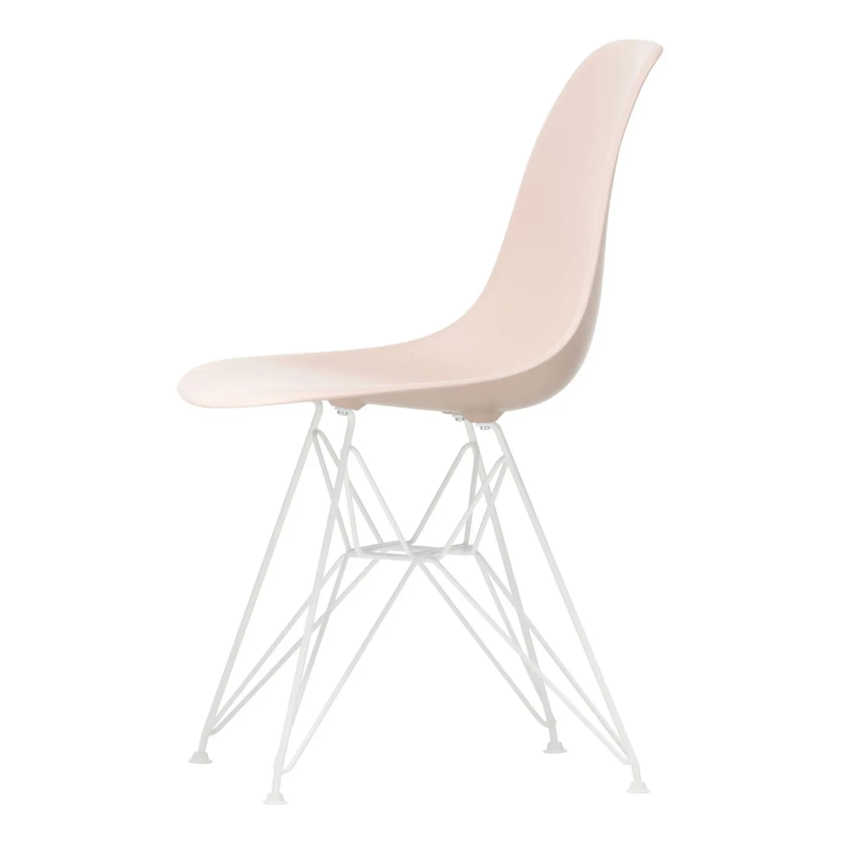 Vitra - DSR Plastic chair - white epoxy frame - Charles &amp; Ray Eames | Soft pink