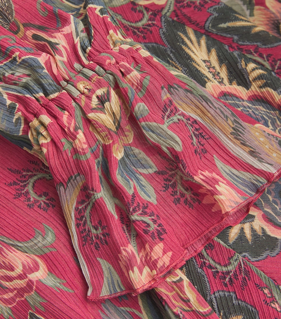 Multi Ruffle Floral Mini Dress