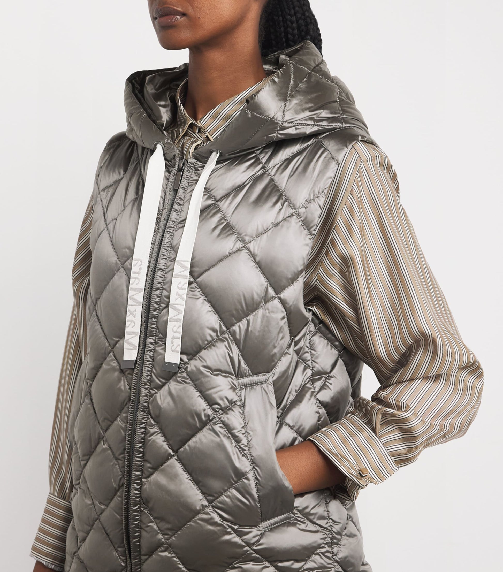 Grey Quilted Canvas Gilet