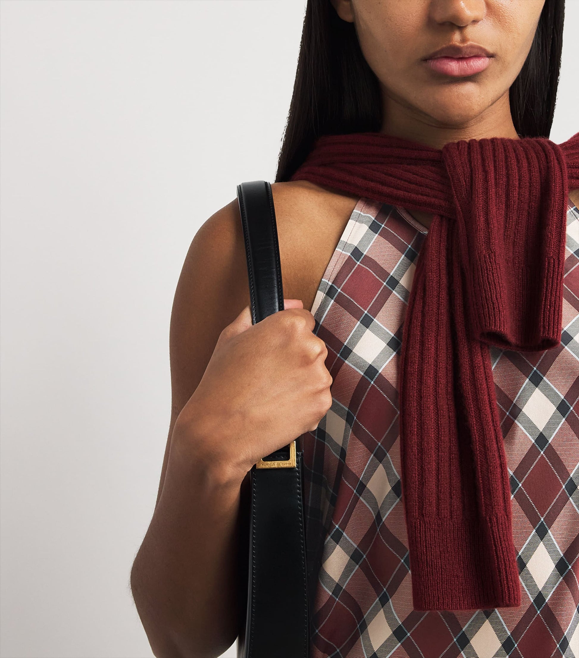 DÔEN Multi Silk Plaid Maxime Maxi Dress