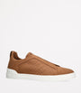 Zegna Crocodile Leather Triple Stitch SECONDSKIN Sneakers