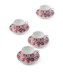 Prada Porcelain Vienna Arrows Coffe Cup and Saucer (Set of 4)