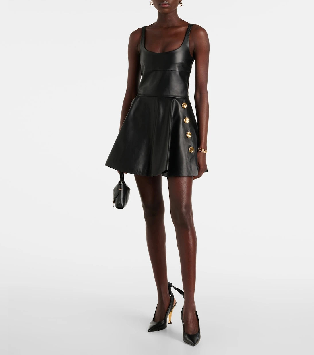 Givenchy - Embellished leather minidress