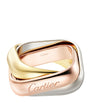 Large Yellow, White and Rose Gold Trinity Ring