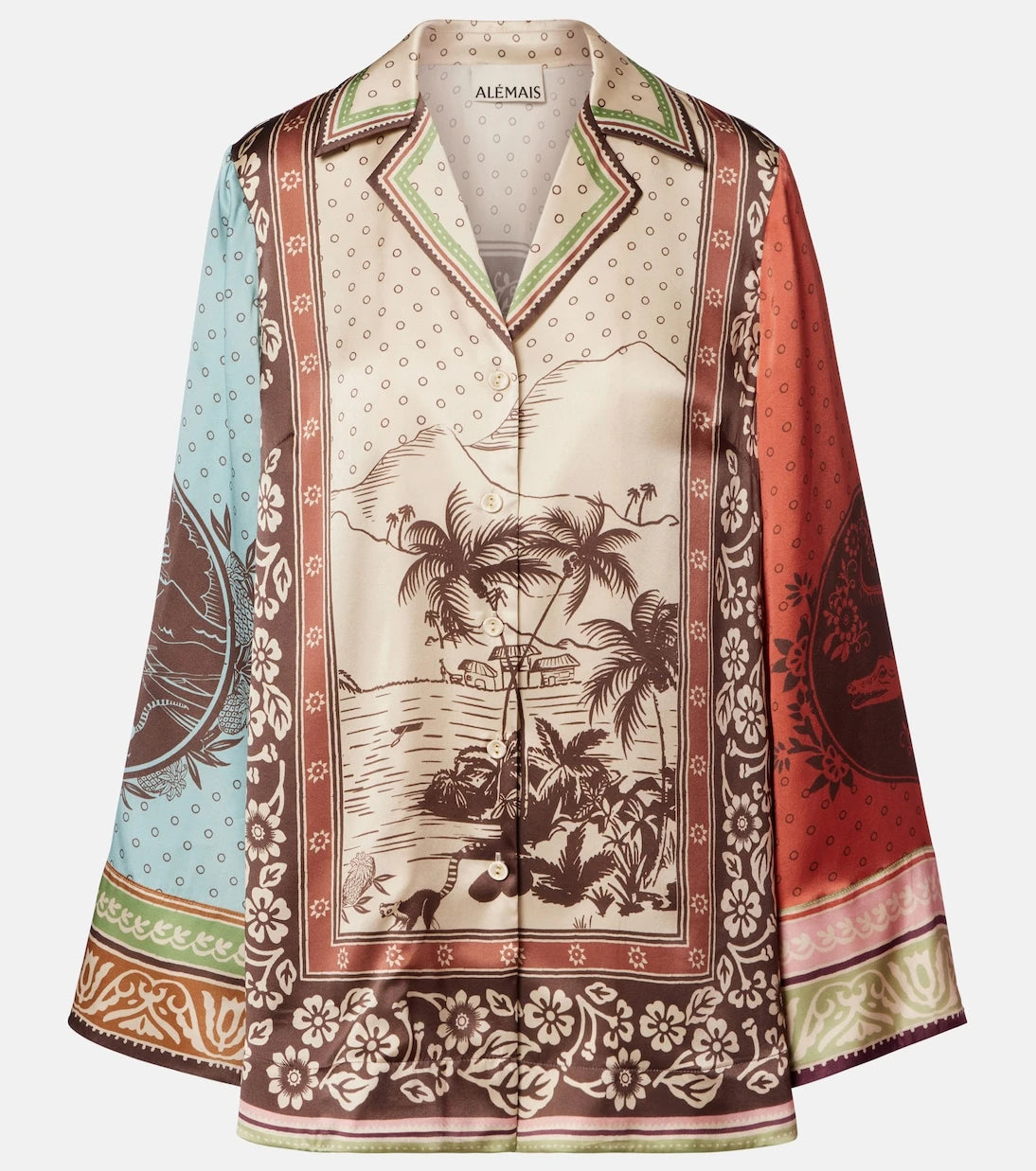 Alémais - Alberta printed silk satin shirt