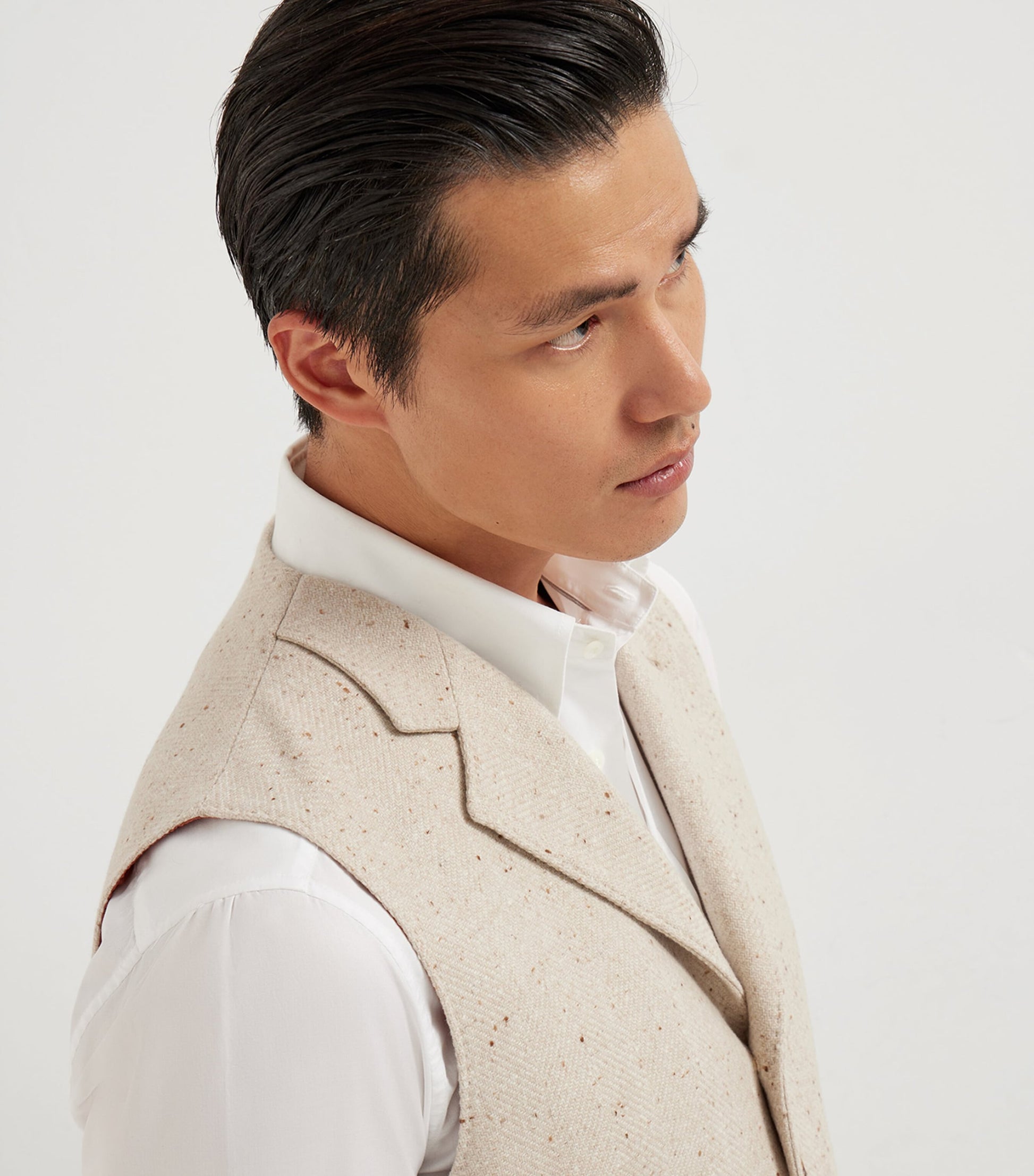 Wool-Cashmere Flecked Waistcoat