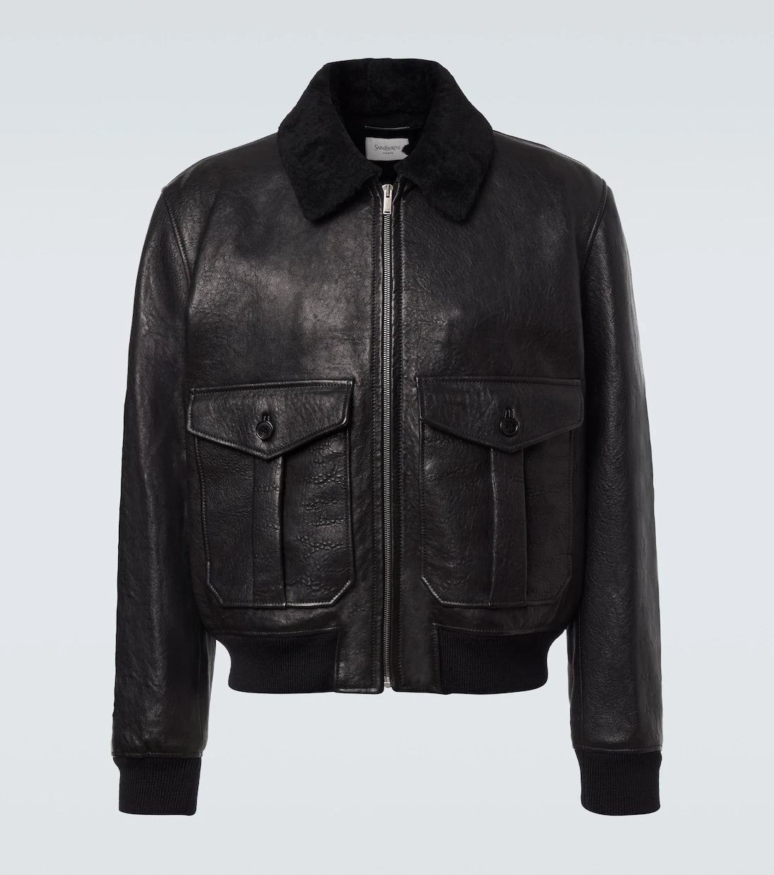 Saint Laurent - İçi yünlü deri bomber ceket