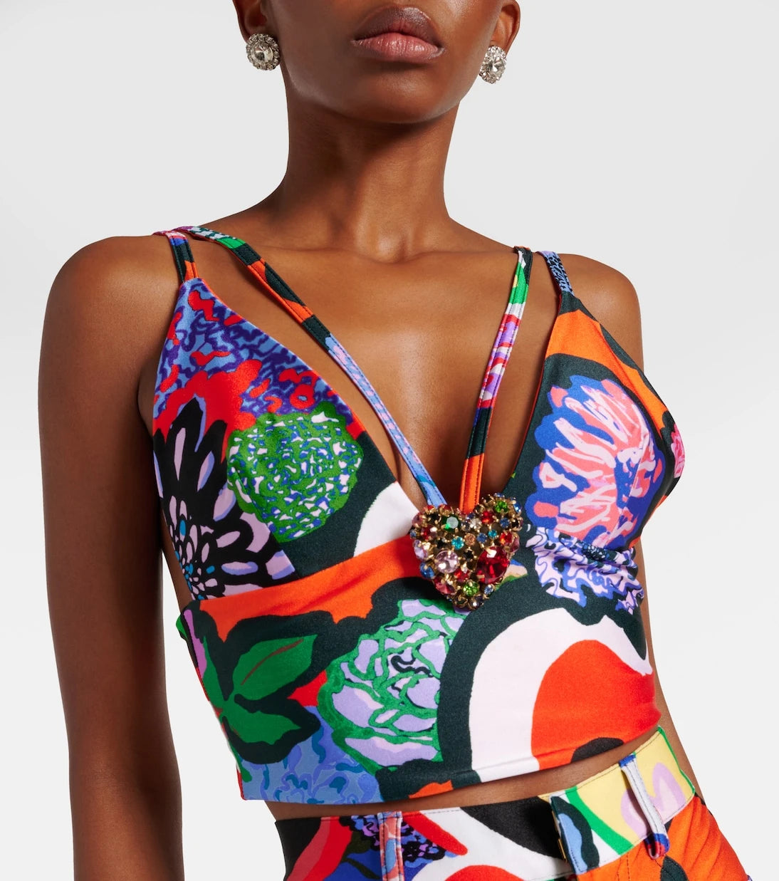 Area - Embellished printed top