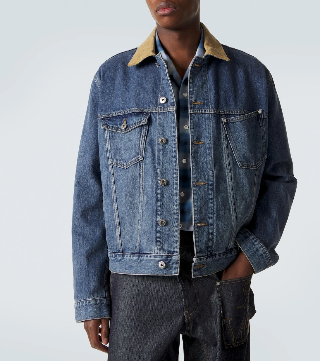 JW Anderson - Corduroy-trimmed denim jacket