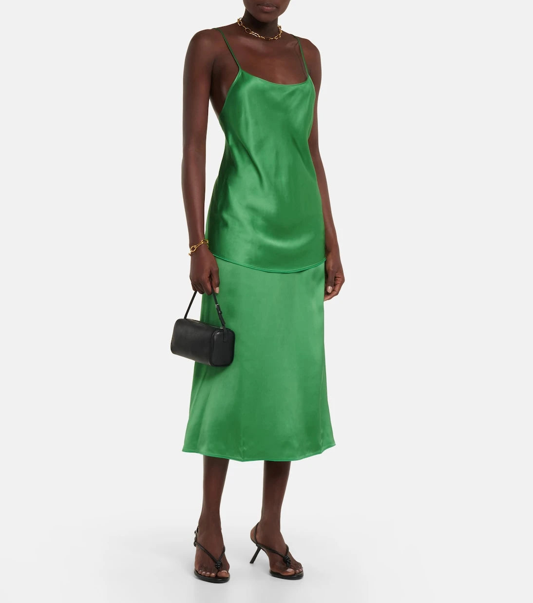 Victoria Beckham - Satin midi skirt