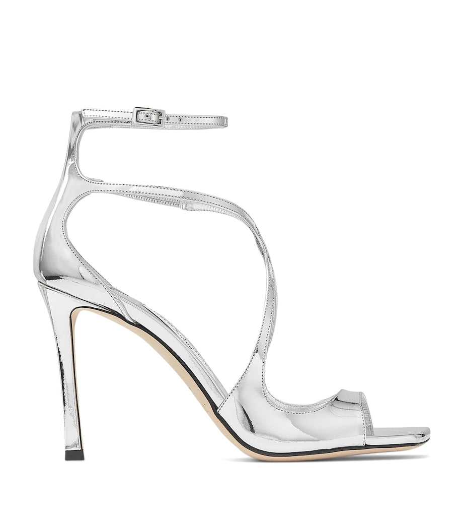 Silver Azia 95 Leather Heeled Sandals