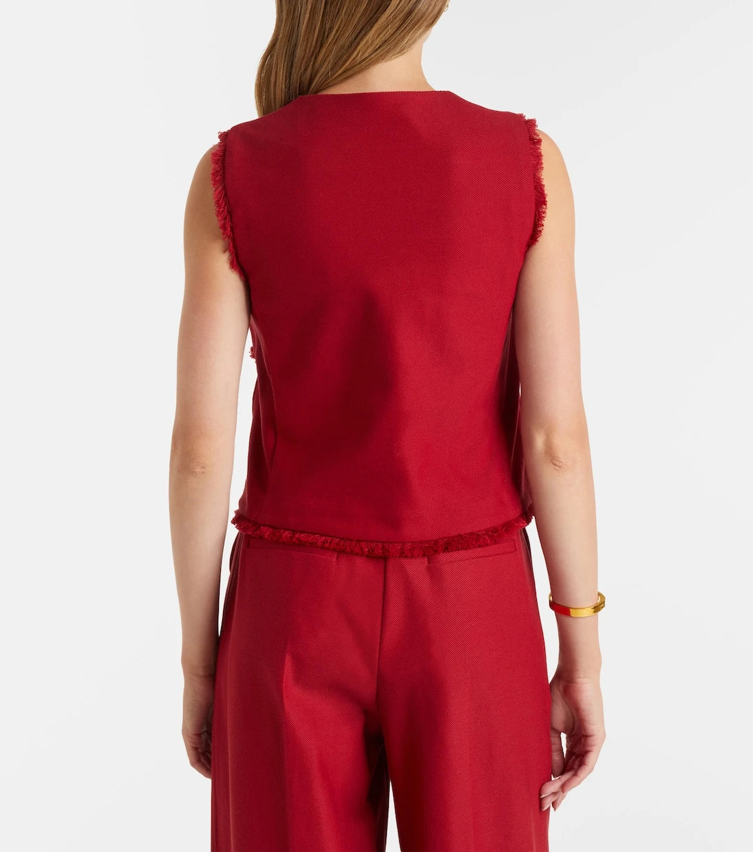 Max Mara - Sumero fringed cotton gabardine vest