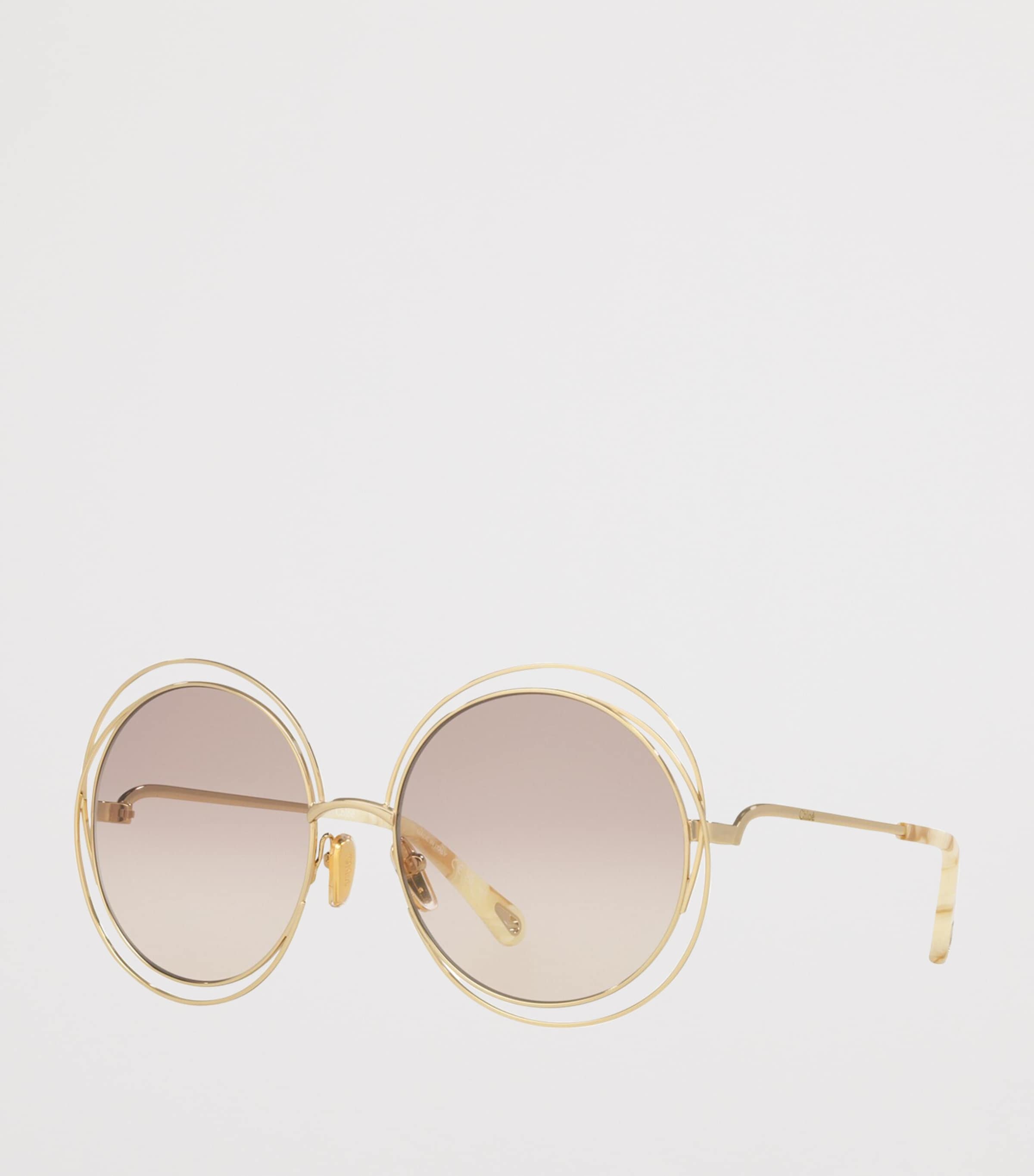 Gold Round Carlina Sunglasses