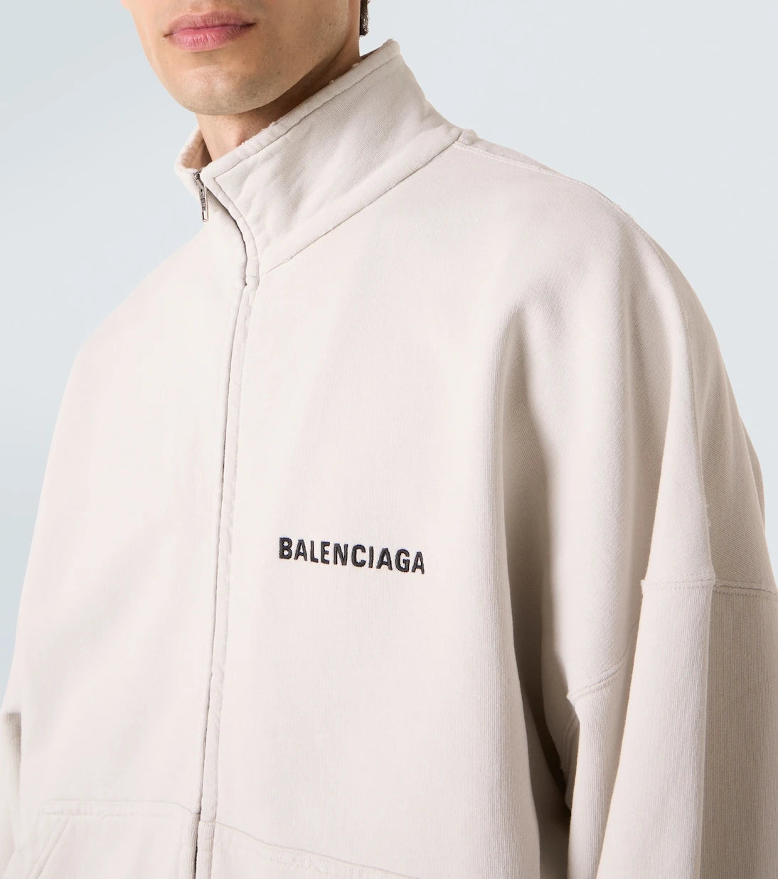 Balenciaga - سترة رياضية من القطن جيرسي بشعار الماركة