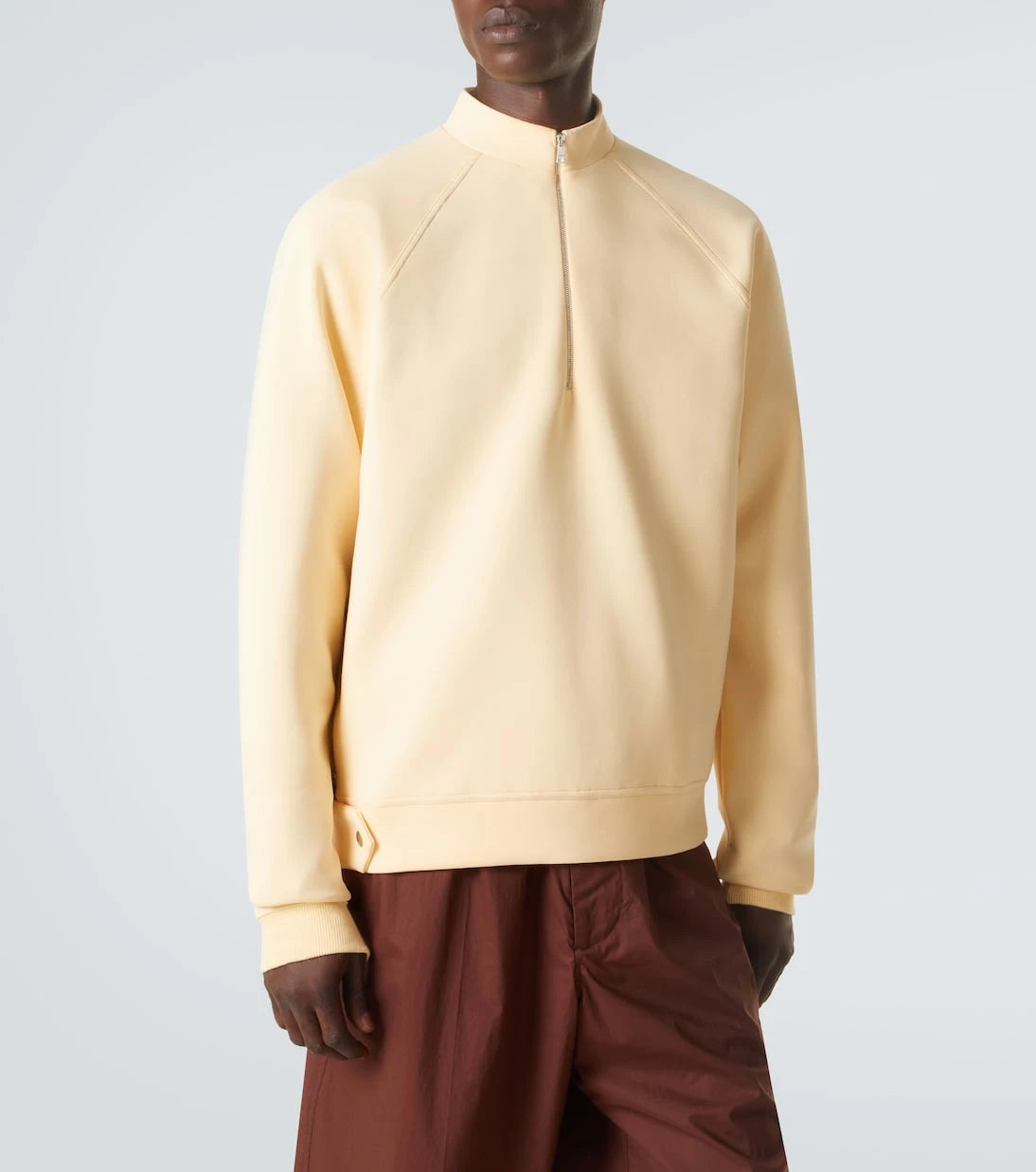 Plan C - Cotton-blend half-zip sweatshirt