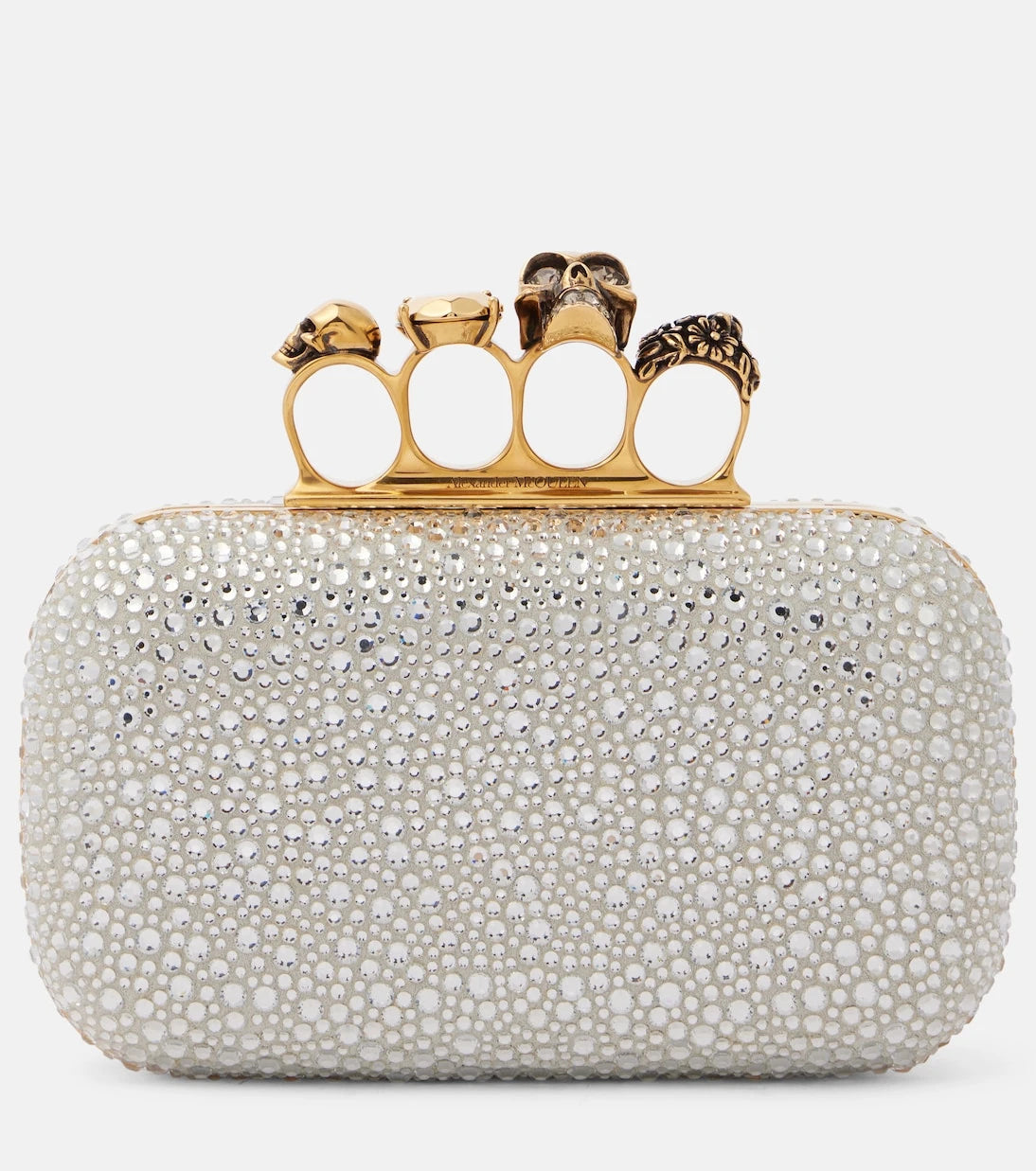 McQueen - Knuckle embellished leather clutch