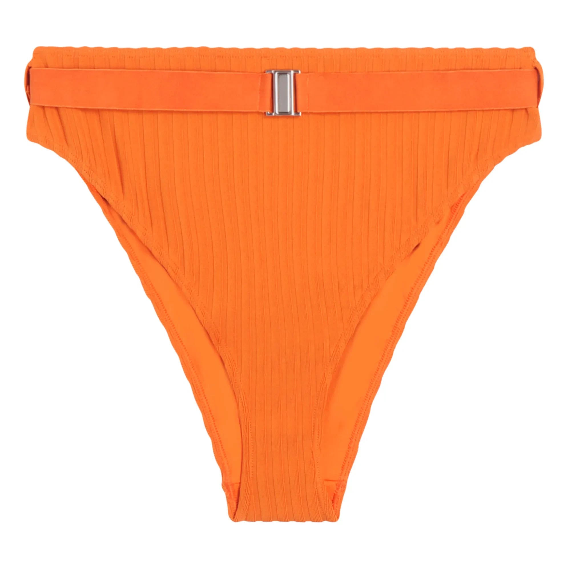 Icone - Sergio High Waisted Ribbed Jersey Bottom | Orange