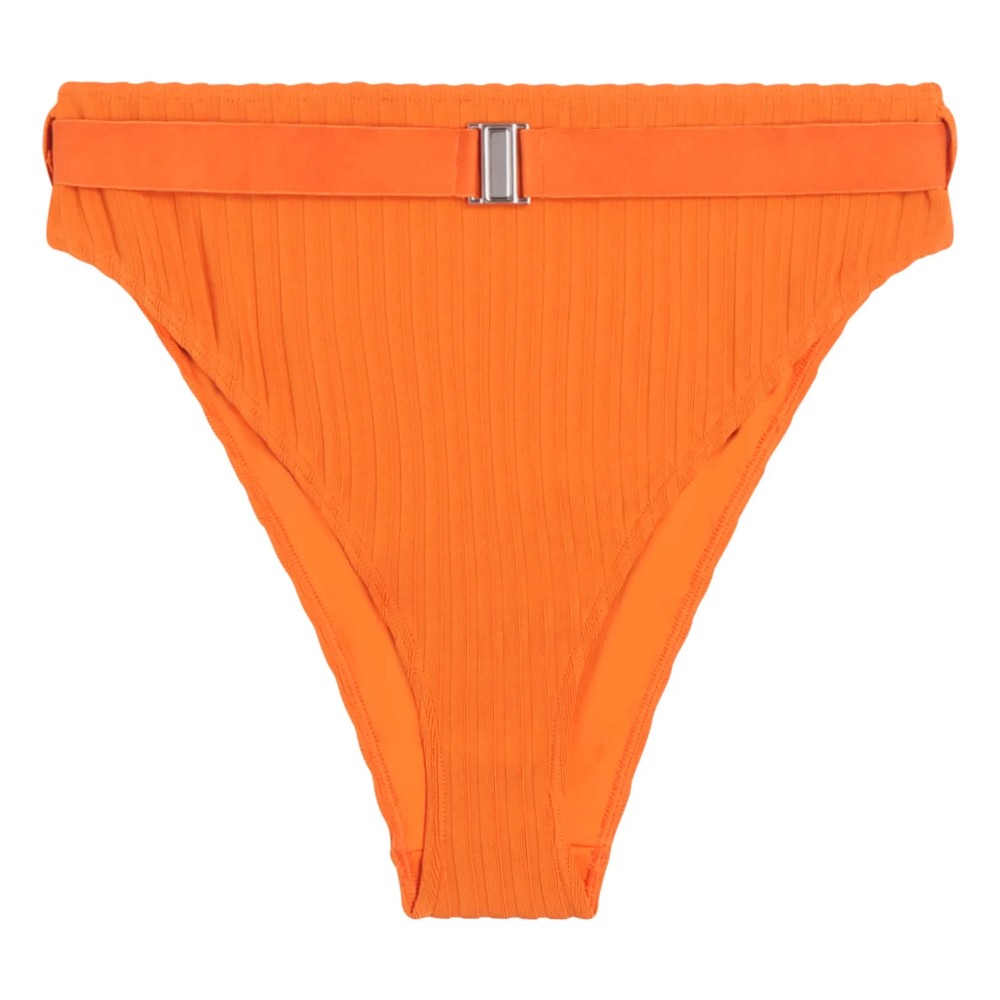 Icone - Sergio High Waisted Ribbed Jersey Bottom | Orange