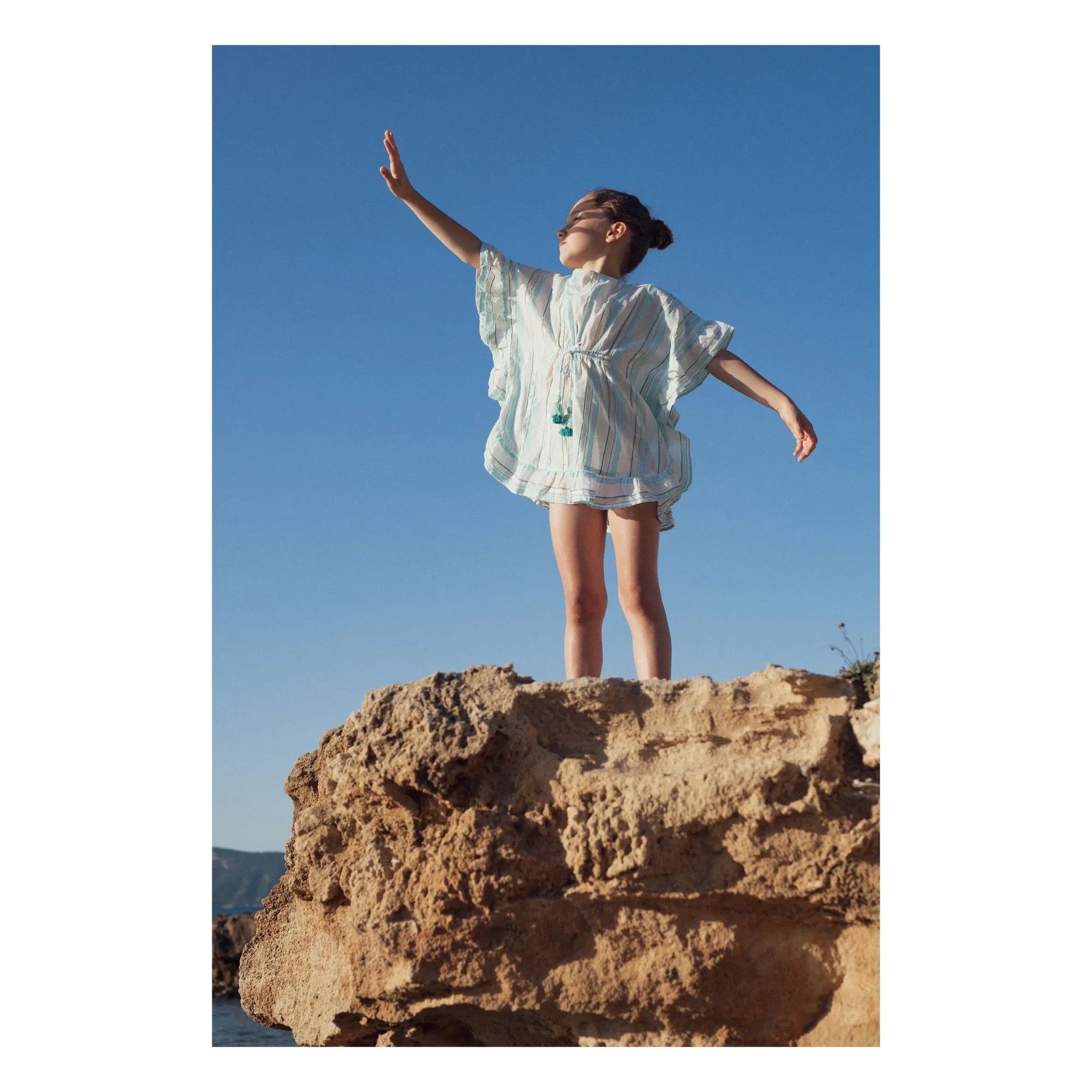 Lison Paris - Striped Bahia Caftan Metallic | Blue